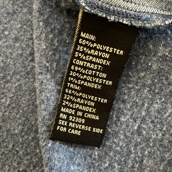 DG2 Diane Gilman Jean sweatshirt jacket Shacket blue size 2X - Picture 4 of 4